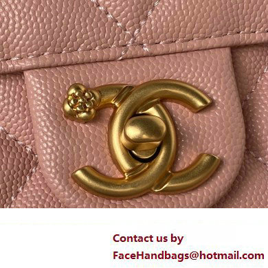 Chanel Grained Calfskin  &  Gold-Tone Metal Chain Backpack Bag AS4490 Pink 2023